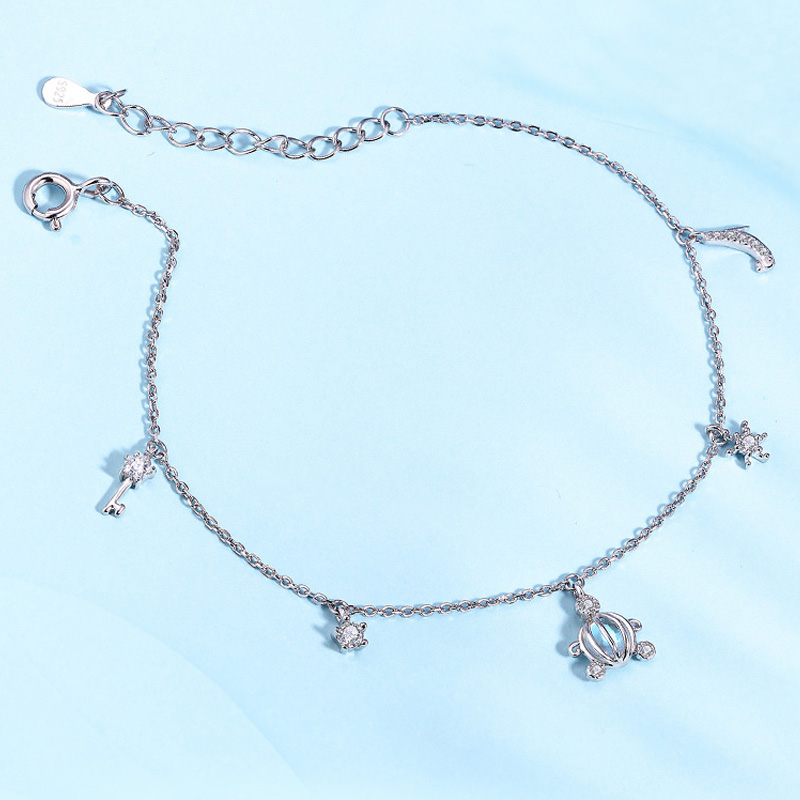 Wholesale Factory Fashion Pumpkin Bracelet Cubic Zirconia Adjustable 925 Sterling Silver Jewelry Women Charm Bracelet