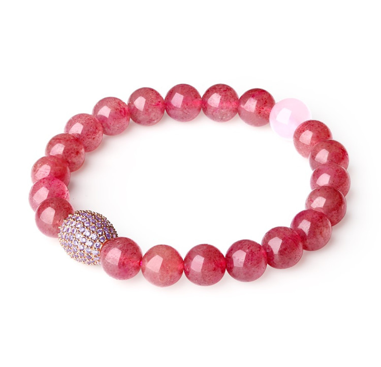 High-Grade Wholesale Jewelry Bracelets Women 925 Sterling Silver Watermelon Crystal Beads Bracelet