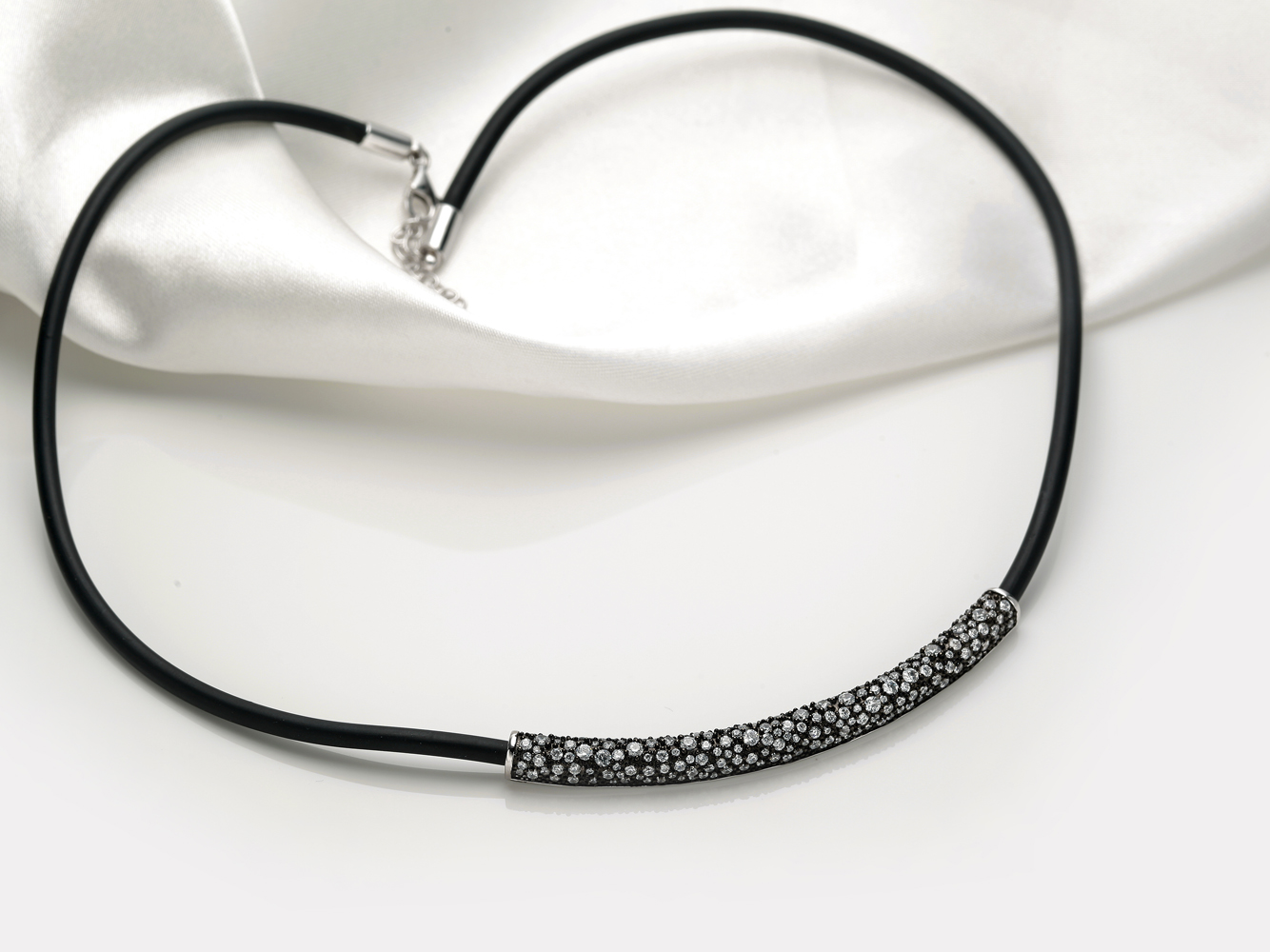 Wholesale men women925 Sterling Silver  Rhodium planted PO CZ leather cord Pendant Necklace jewelry (图2)