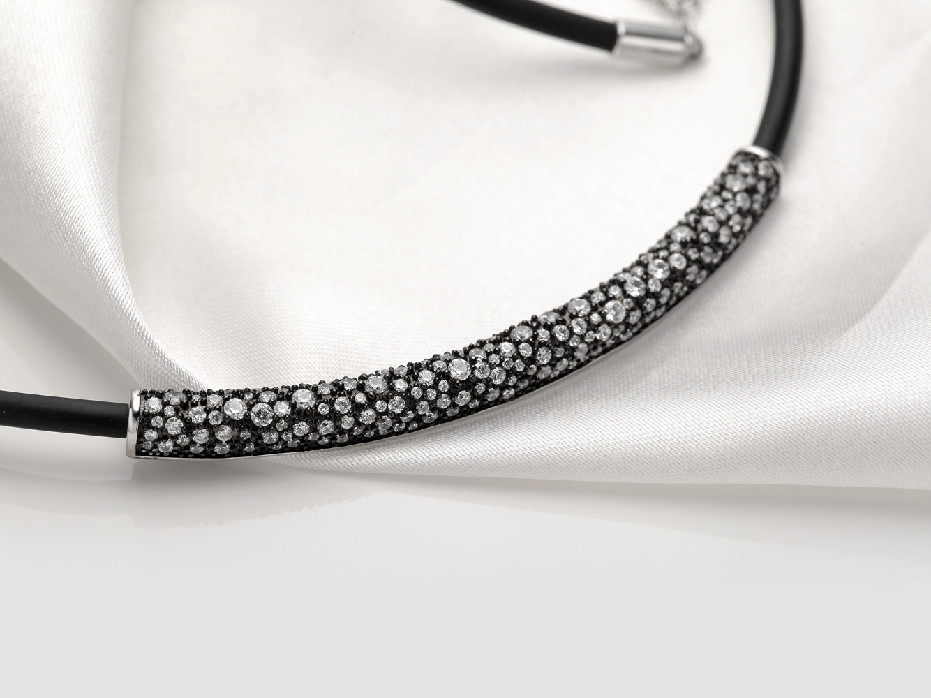 Wholesale men women925 Sterling Silver  Rhodium planted PO CZ leather cord Pendant Necklace jewelry (图3)