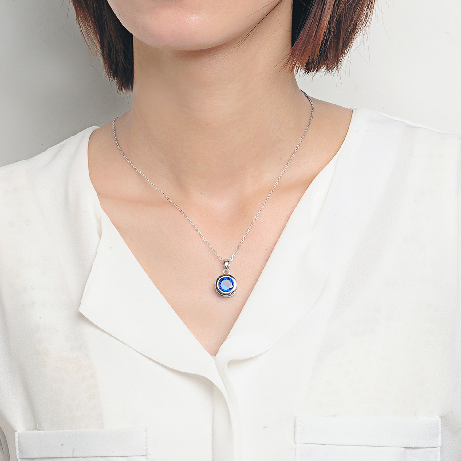  Manufacturer jewelry Rhodium Plated dainty zircon sterling silver 925  Link Chain Amethyst necklace(图5)