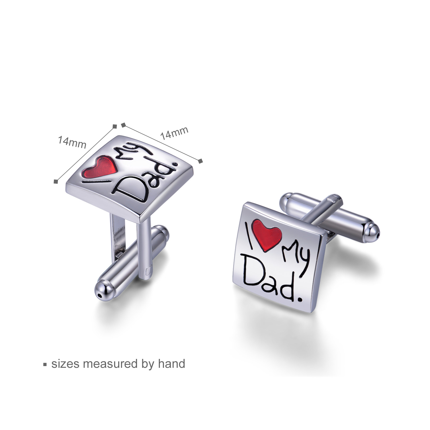 Custom Cute 925 sterling Silver cufflink rhodium plated ring jewelry(图2)