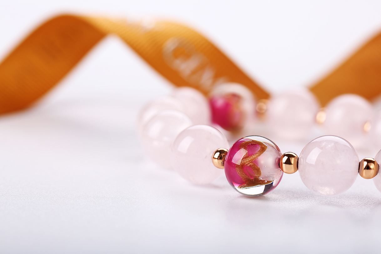 2021 Pink Quartz Crystal Natural Stone Wholesale Jewelry Gemstone Womens Beaded Crystal Bracelet(图7)
