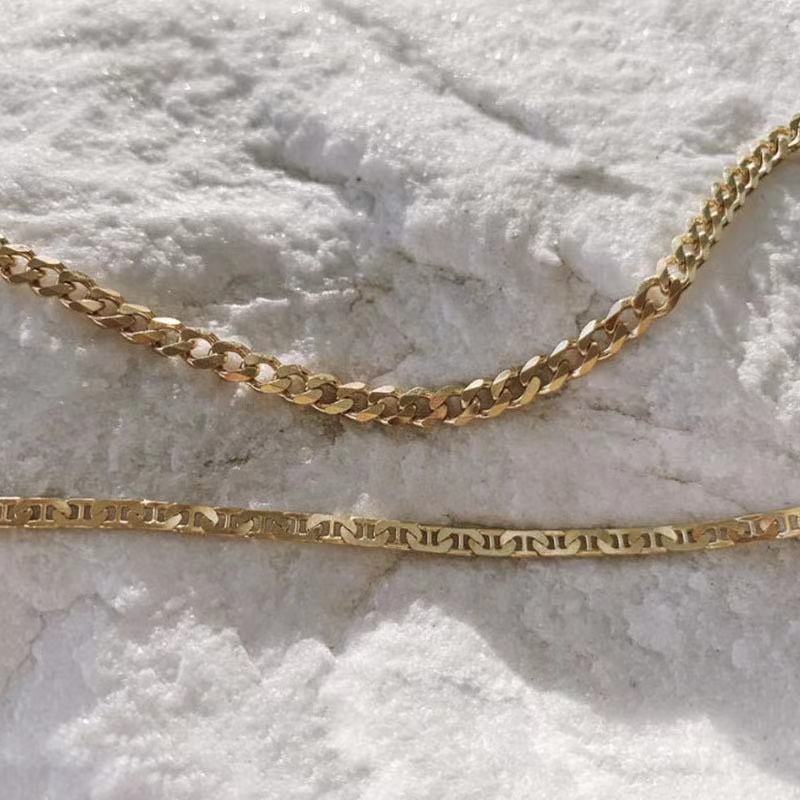 fashion minimalist beach 14K18K gold plated women multi-layer anklet jewelry set(图5)