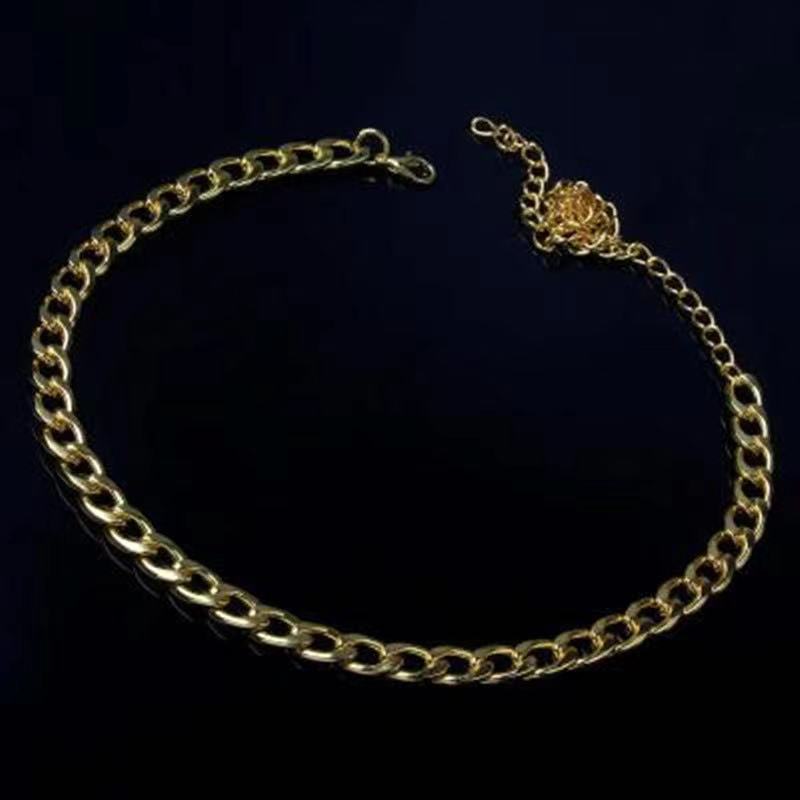 Trendy Women Jewelry Accessories 18K Gold Plated Cuban Chain Anklet(图3)