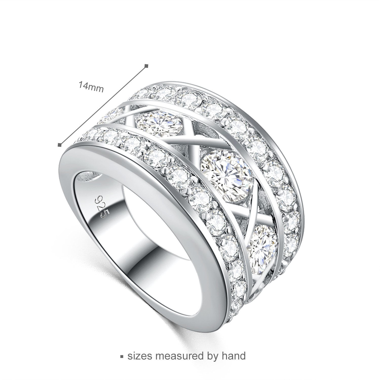 Simulated Diamond CZ Criss Cross Ring Fashion Infinity Promise Rings For Women wedding ring(图3)