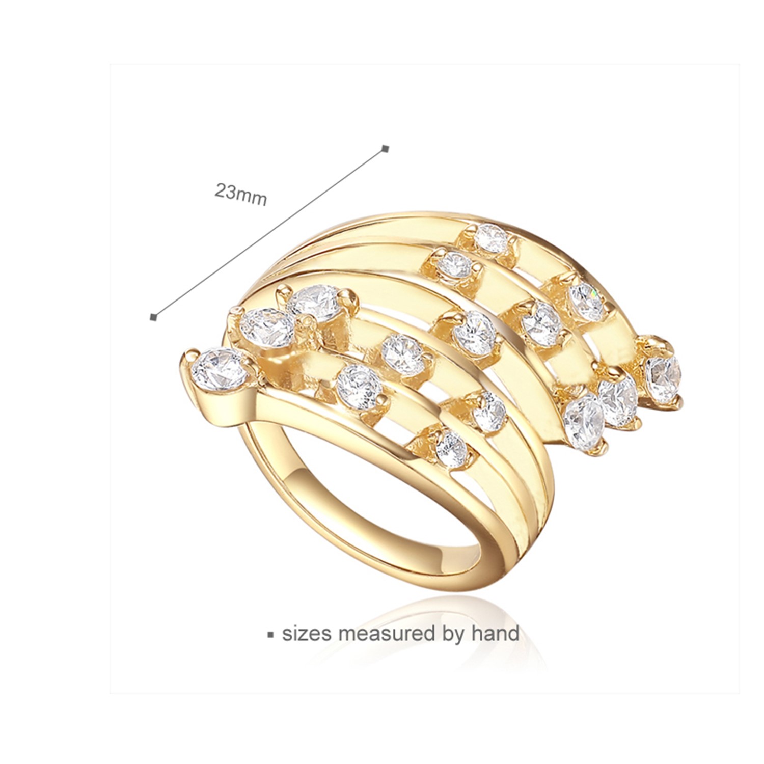 Angel Wings Ring Prong Set Zircon Gold Color Rings For Women Fashion Jewelry Female Gifts ring(图4)