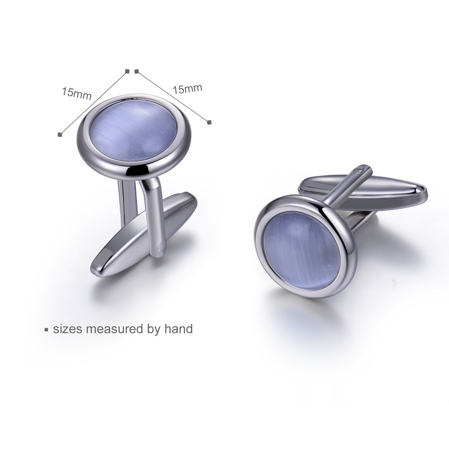 Round Stone Minimalist Sublimation Wholesale Brass Men Jewelry Custom Cufflinks(图6)