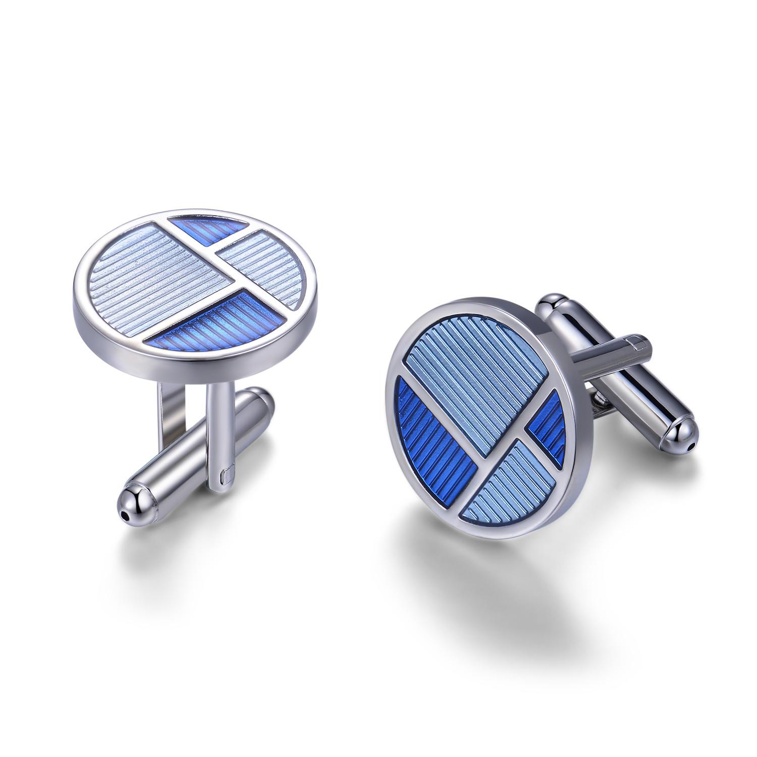 classic quality mens jewellery square rhodium-plated quality brass cufflinks(图5)