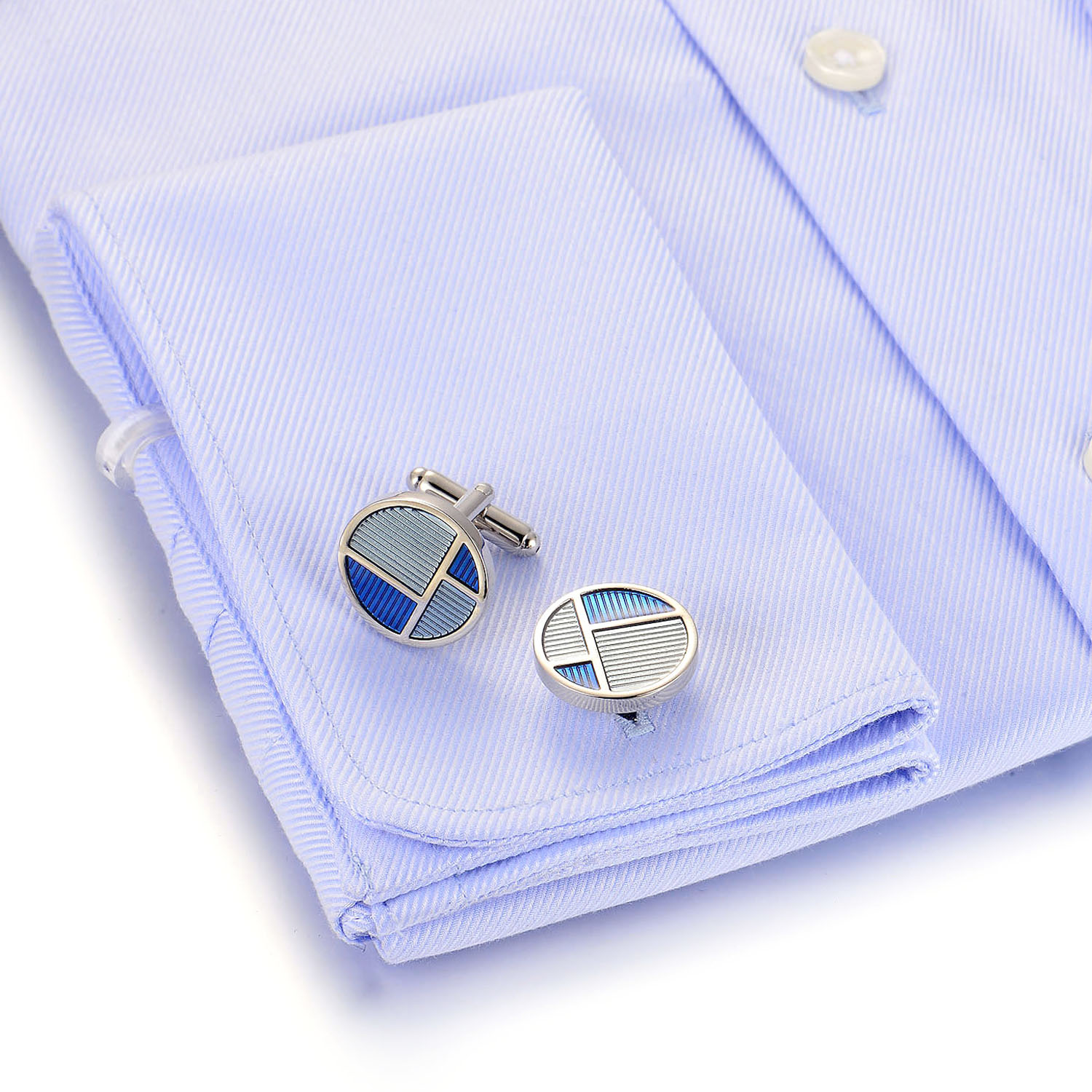 classic quality mens jewellery square rhodium-plated quality brass cufflinks(图4)