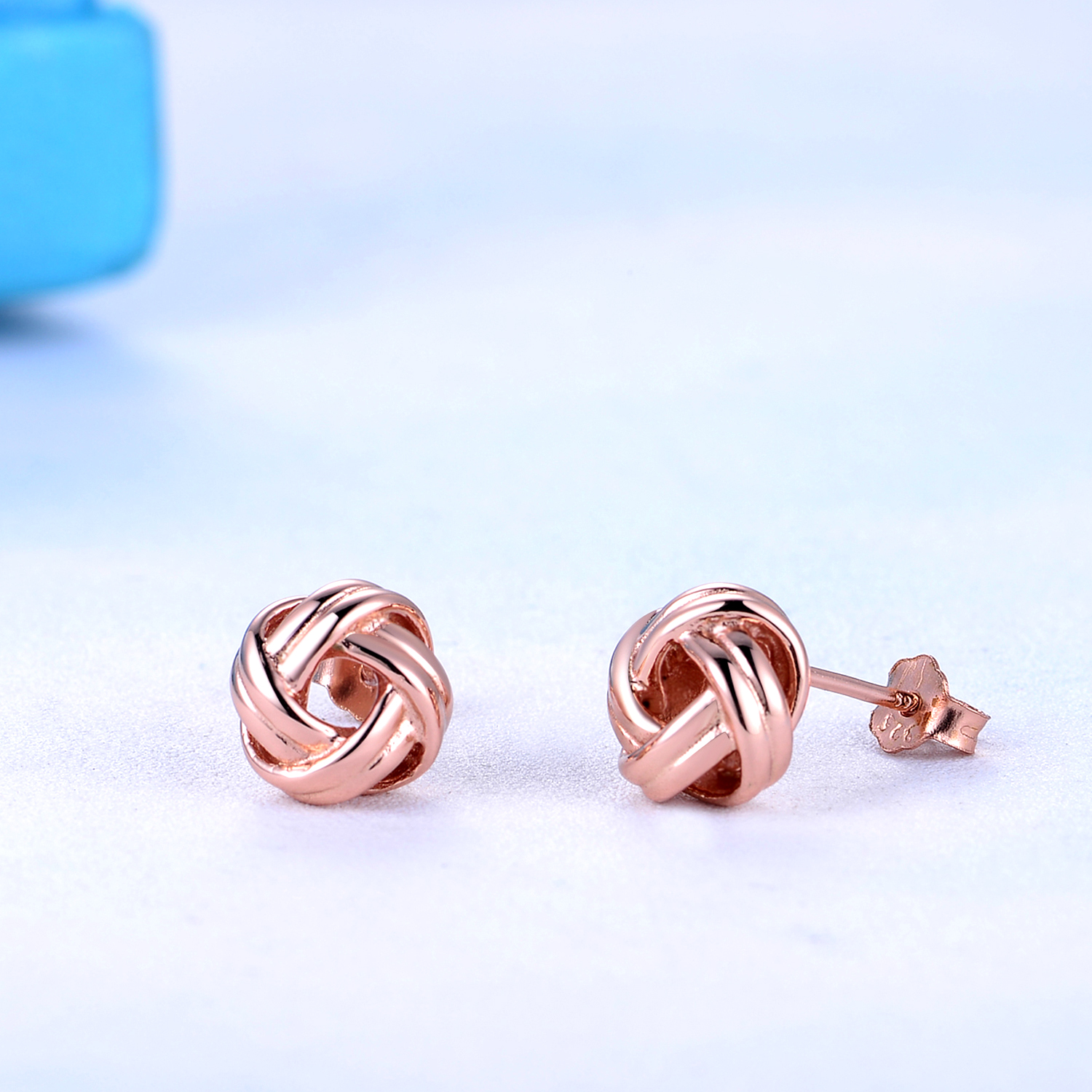 Best Selling Minimalism Earring 925 Sterling Silver Rose Gold Plated Women Gift Earring Stud Jewelry(图6)