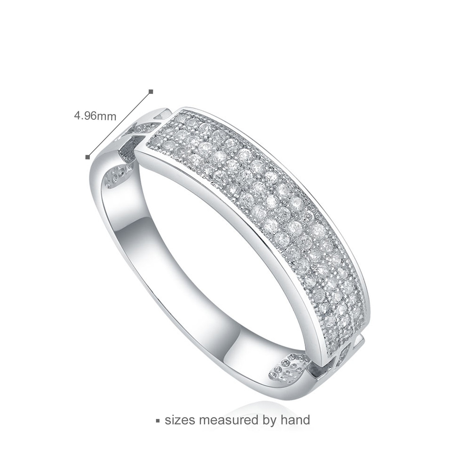 Wholesale Micro Paved Double Line Of CZ Fashion Jewelry Ring For Women Surprise Gift ring(图4)