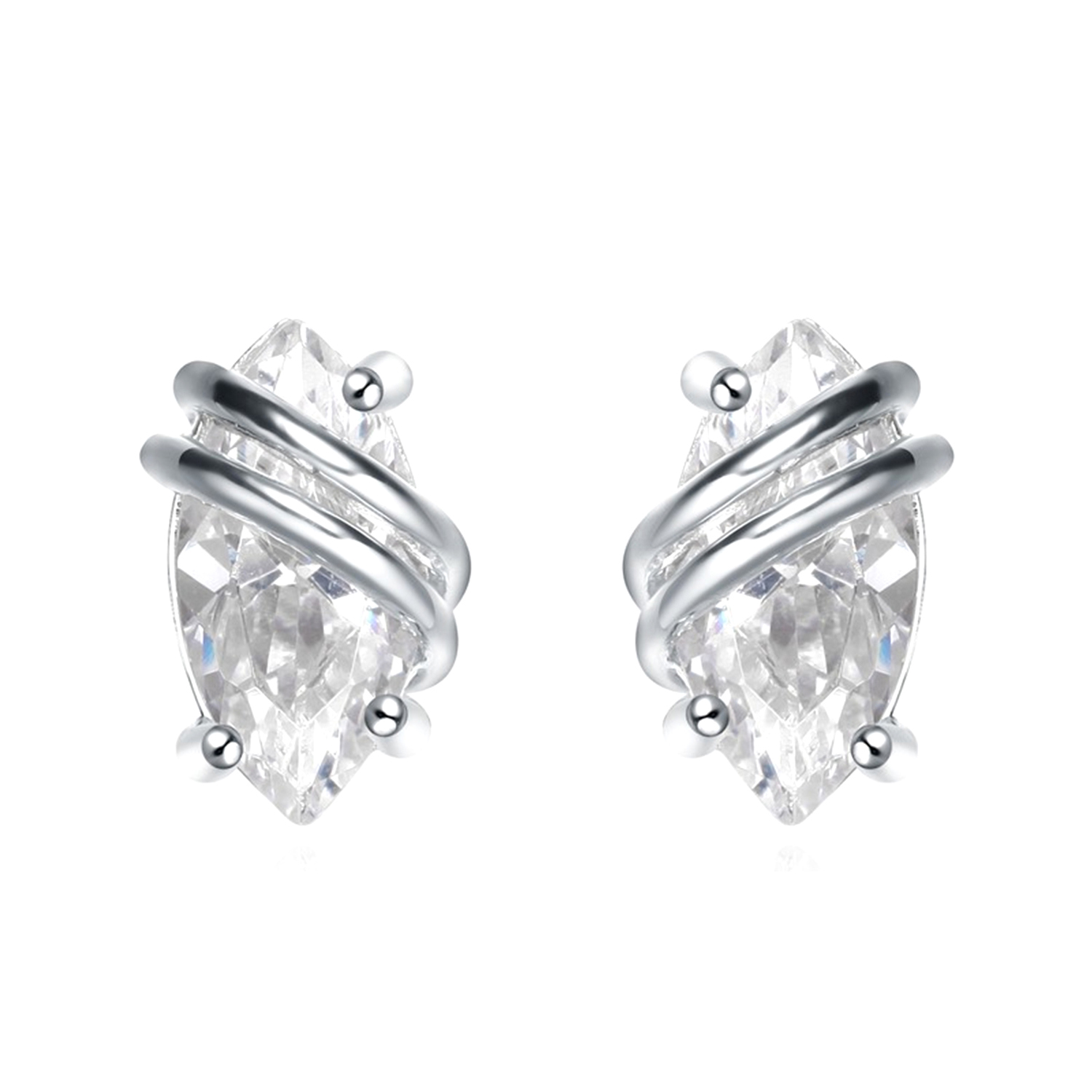 Minimalist earrings Sterling Silver Surrounding Bling CZ Simple Style Little Earring Stud Jewelry(图3)