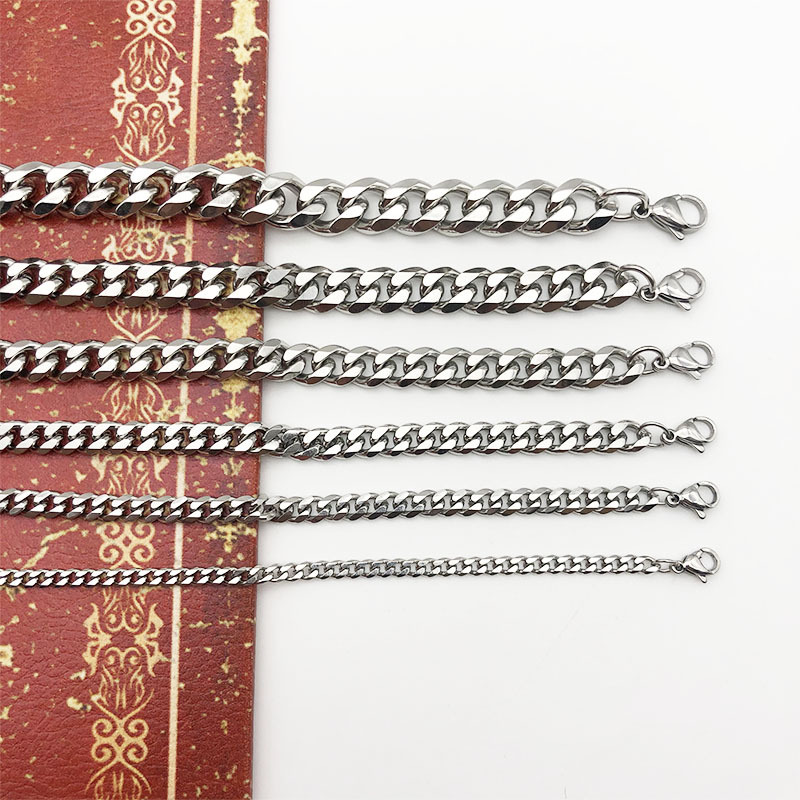 2021 hot selling Party Chunky Lock Silver Plated Engagement Dainty Men Jewelry Necklace(图6)