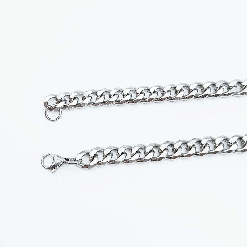2021 hot selling Party Chunky Lock Silver Plated Engagement Dainty Men Jewelry Necklace(图4)