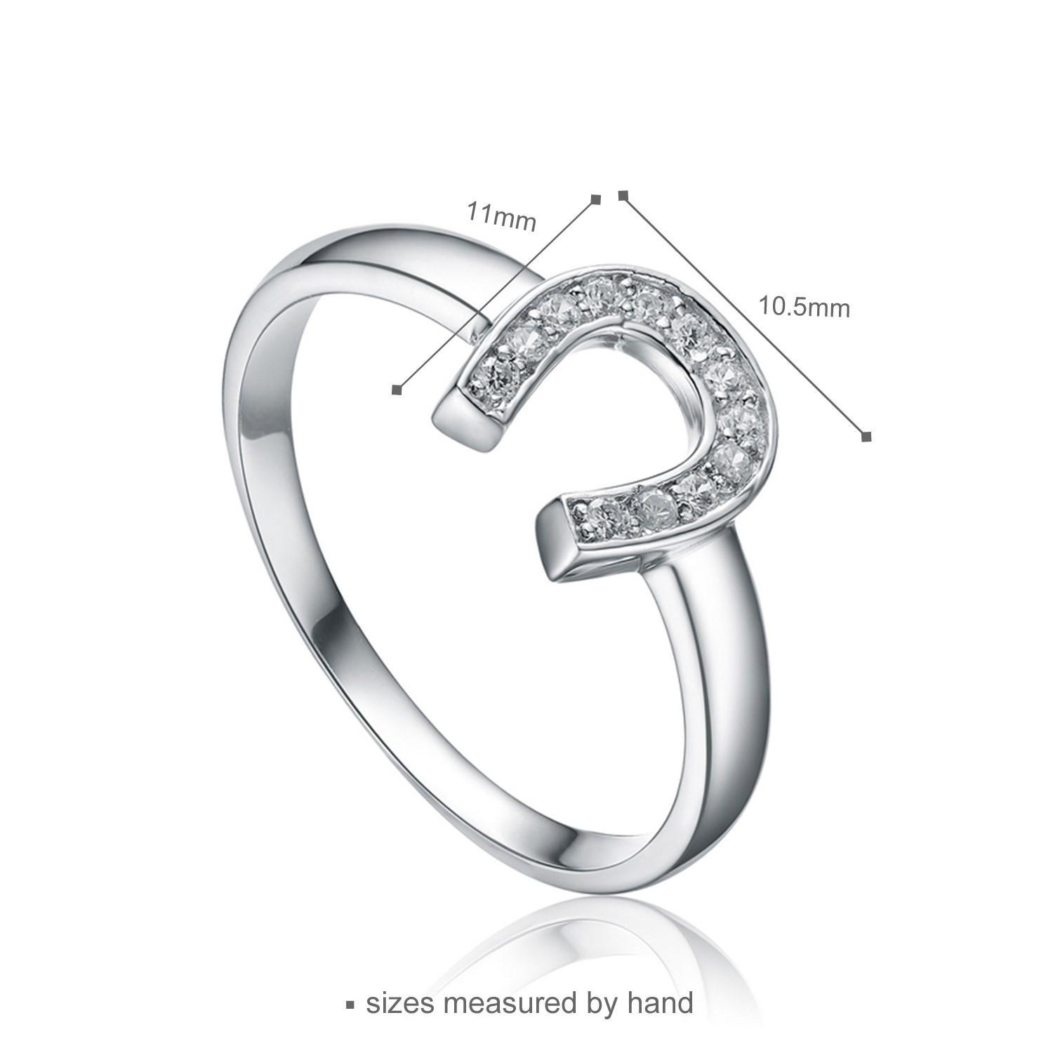 Fashion Light Simple U Shape ring For Girls Female Cute jewelry Crystal CZ Daily Wearring Women ring(图3)