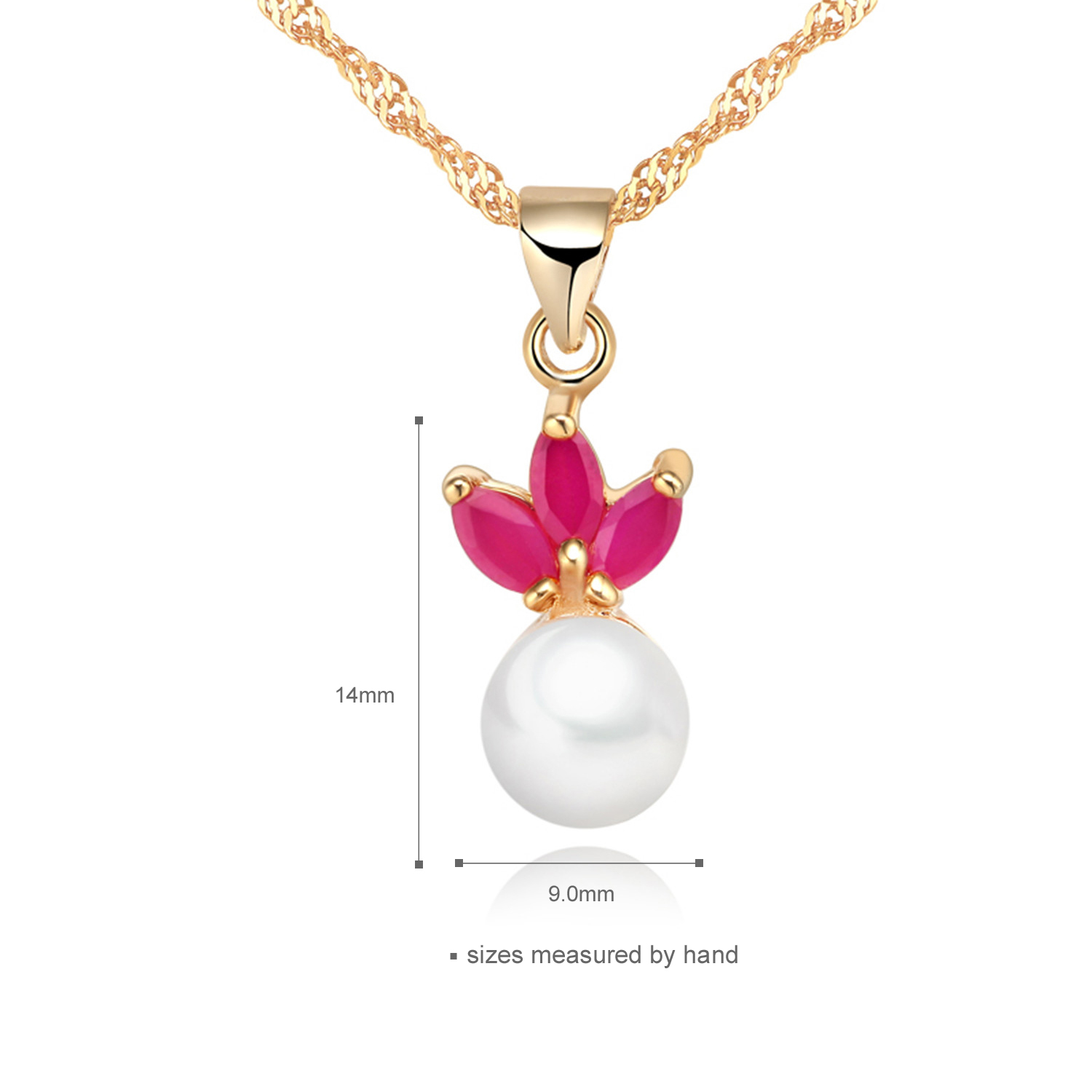 925 Sterling Silver Fashion 18K Gold Plated Women Charm Bridal Pearl Wedding Jewelry Sets(图4)