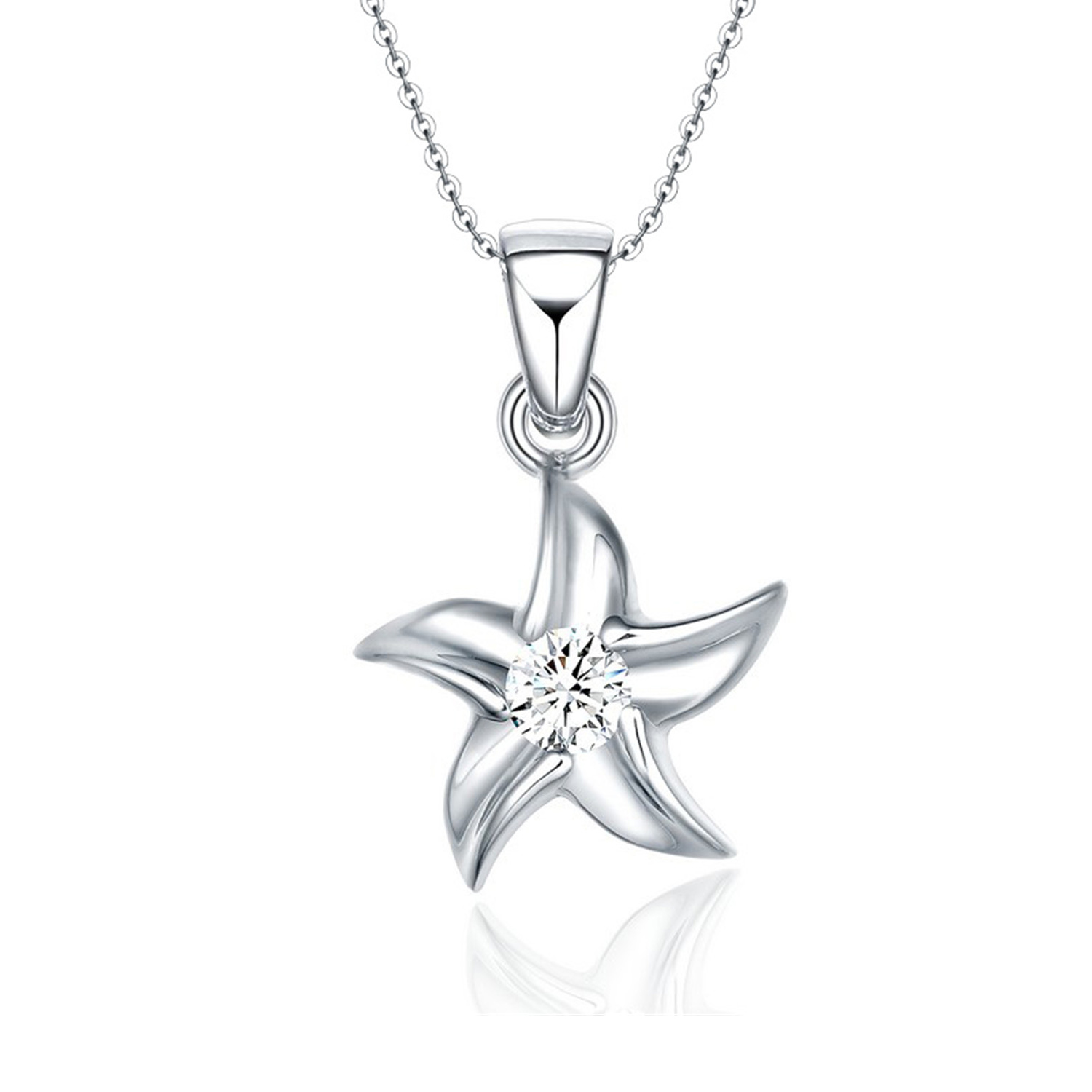 925 Sterling Silver Rhodium Plated Luxury Cubic Zirconia Women Star Jewelry Sets(图8)
