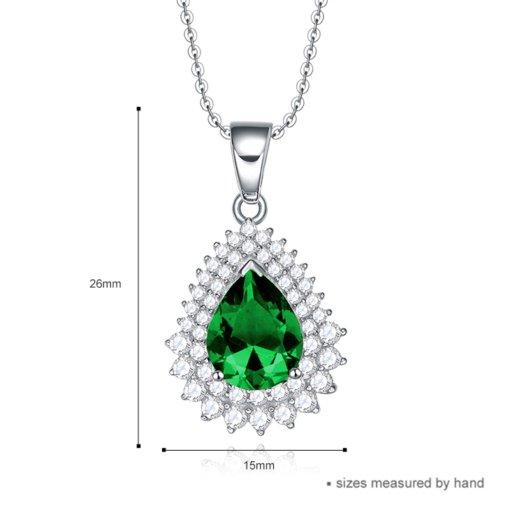 925 Sterling Silver Cubic Zirconia Multicolor Ruby Crystal Emerald Gemstone  Water Drop Jewelry Sets(图4)