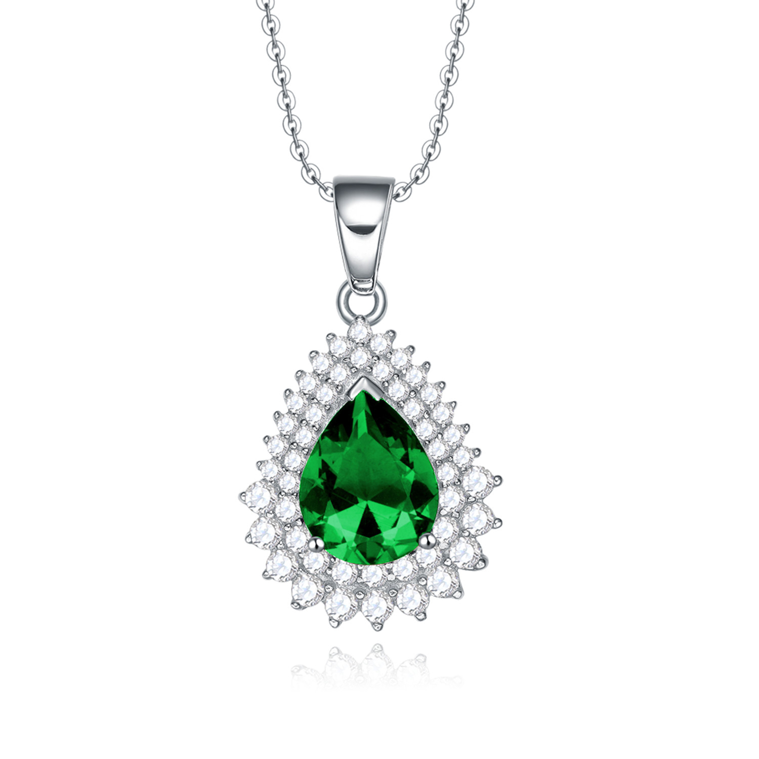 925 Sterling Silver Cubic Zirconia Multicolor Ruby Crystal Emerald Gemstone  Water Drop Jewelry Sets(图7)