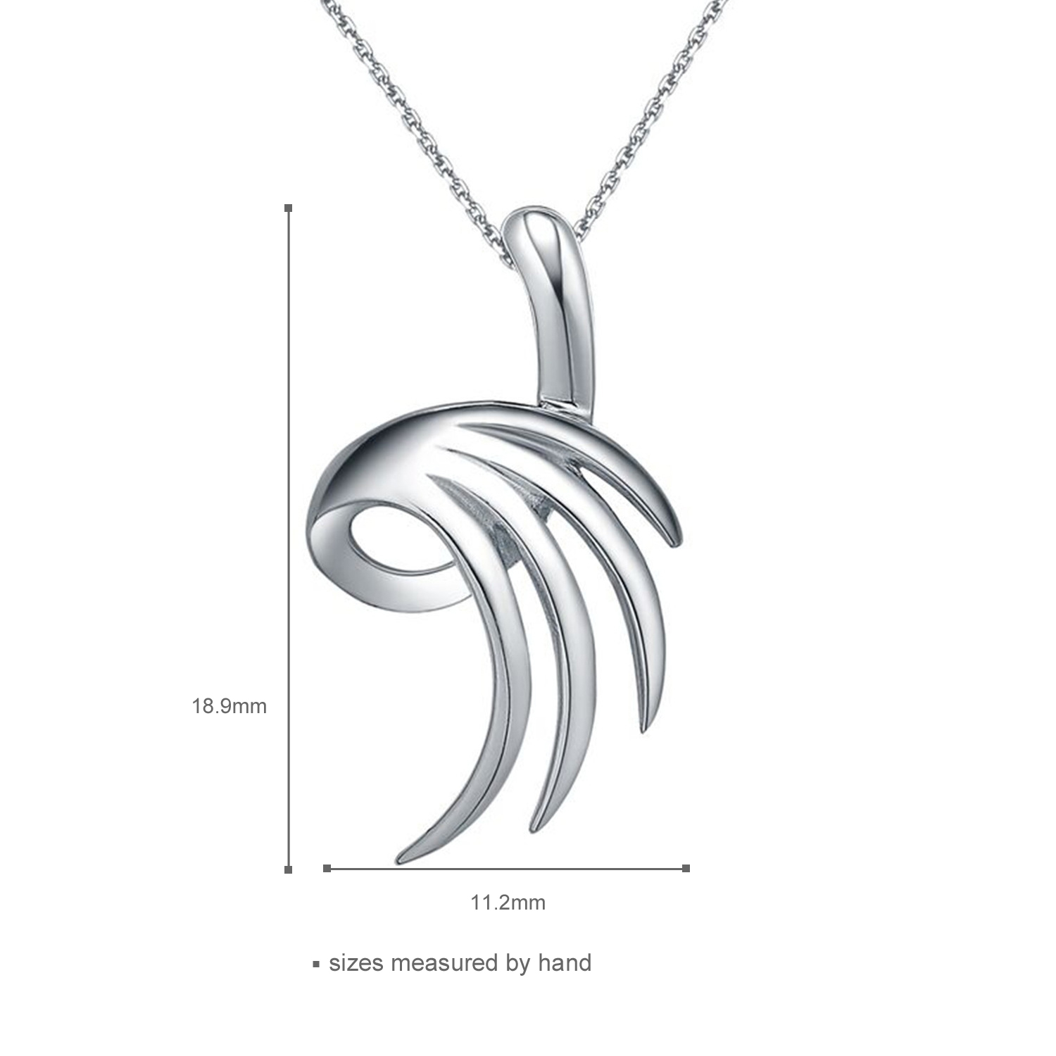 Rhodium Plated Wings Pendant Necklace Pure 925 Sterling Silver Jewelry Set(图4)