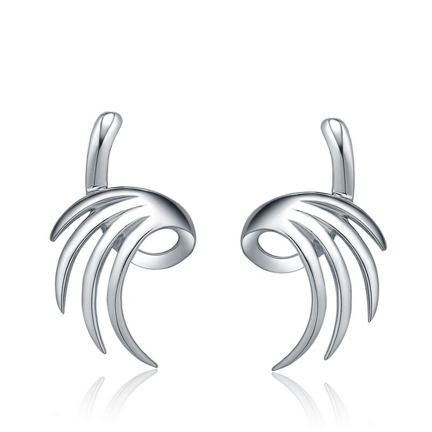 Rhodium Plated Wings Pendant Necklace Pure 925 Sterling Silver Jewelry Set(图5)