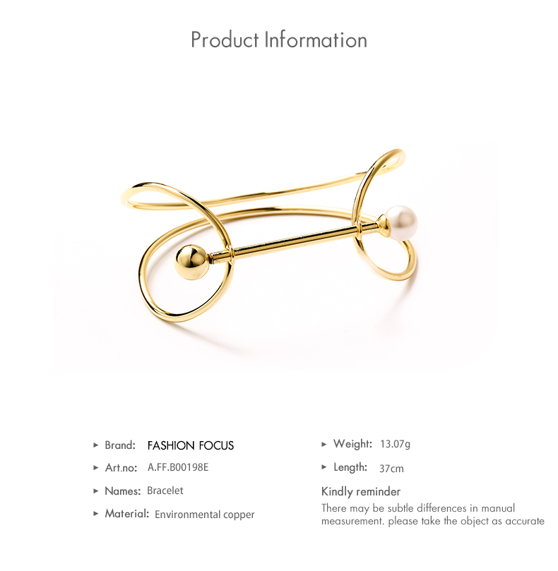 Unique design irregular bracelet custom logo 14K gold plated jewelry copper pearl womens bracelet(图9)