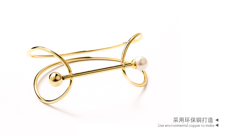 Unique design irregular bracelet custom logo 14K gold plated jewelry copper pearl womens bracelet(图8)