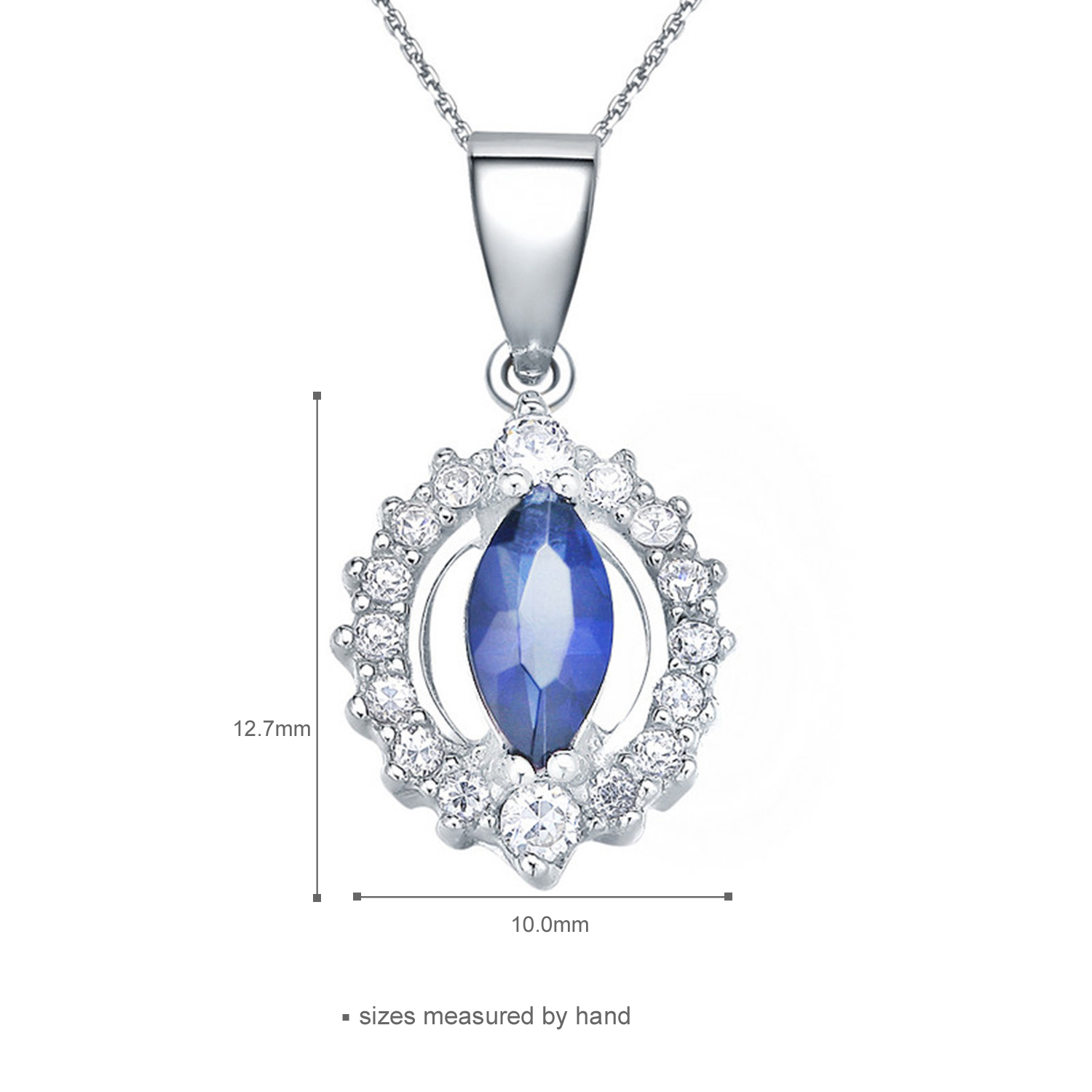 925 Sterling Silver Women 18k Gold Plated Zirconia Gemstone Bridal Necklace Jewelry Set(图2)