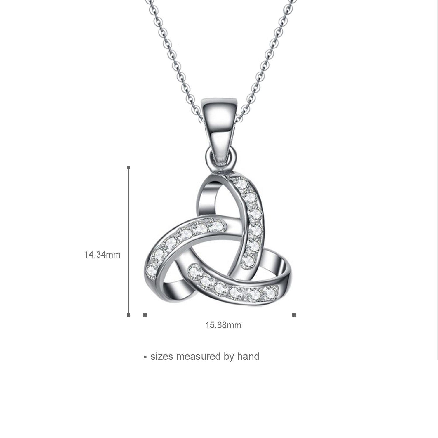 Infinity Endless Love Heart Ireland Dainty triangle Failte Irish Celtic Knot Pendant necklace(图6)