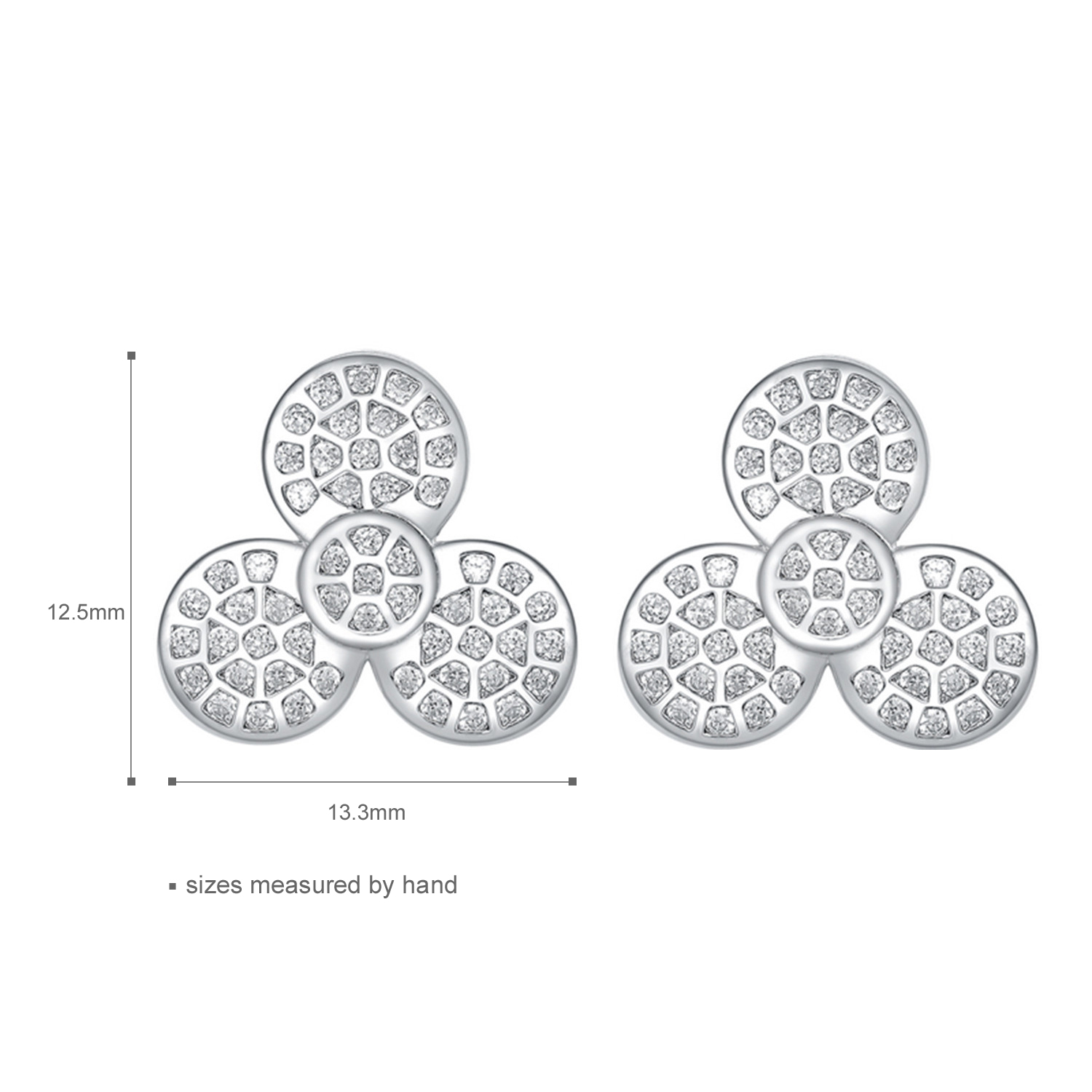 Trendy Luxury Bridal Zirconia Flower Earring Pendant Necklace 925 Sterling Silver Women Jewelry Set(图5)