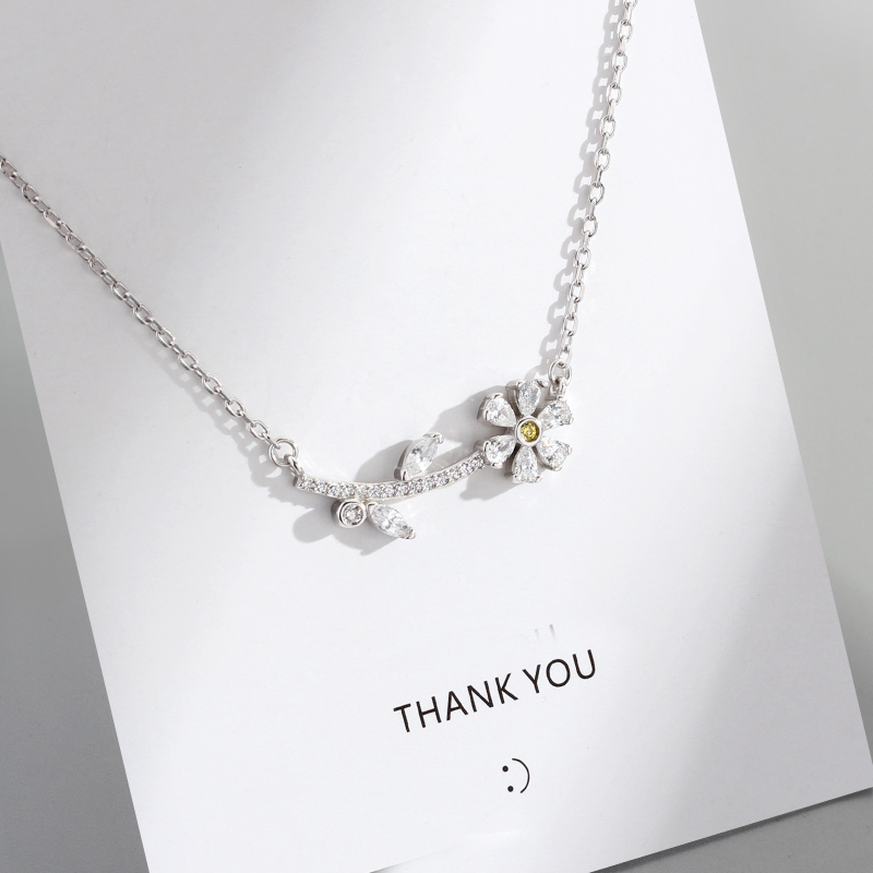 Designer Custom CZ 925 Sterling Silver rhodium  plated Small Daisy Petal  Women Jewelry (图6)