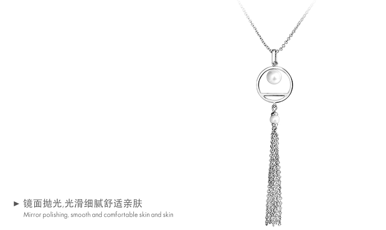 Clothing accessories circle pearl pendant necklace jewelry women brass chain long tassels necklace(图10)