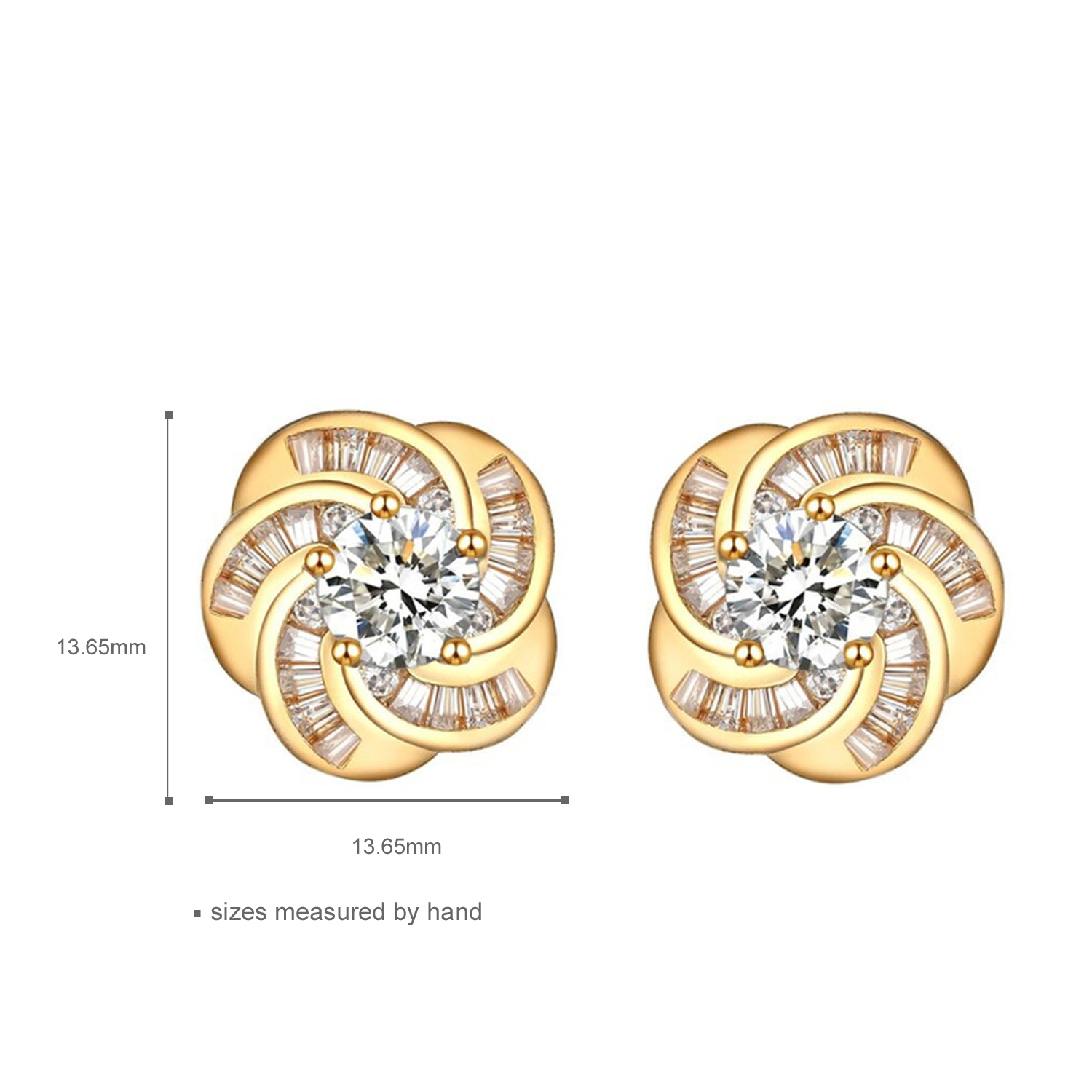 Trendy Wholesale Jewelry Woman Flower Zirconia Dainty Luxury 14k 18k Gold Plated Jewelry Set(图6)