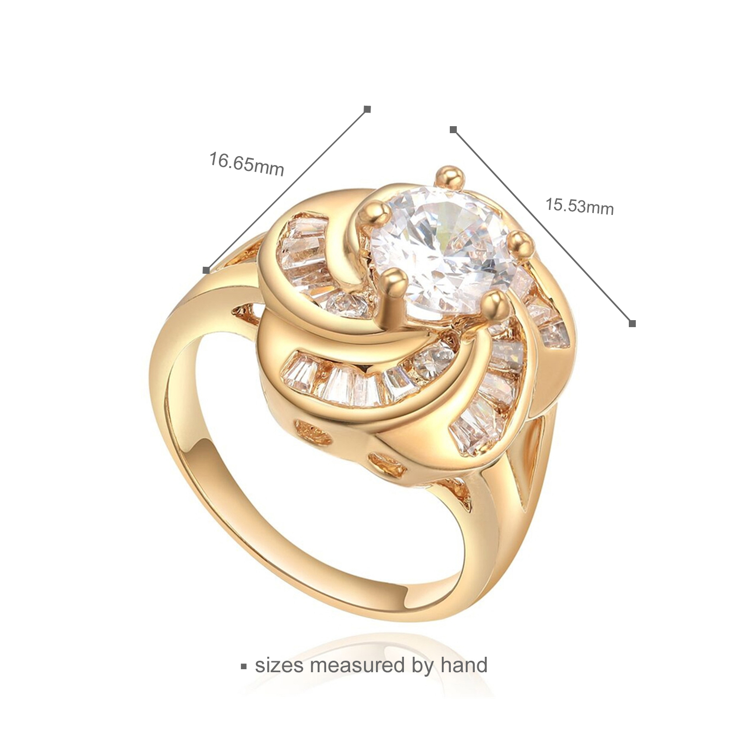 Trendy Wholesale Jewelry Woman Flower Zirconia Dainty Luxury 14k 18k Gold Plated Jewelry Set(图5)