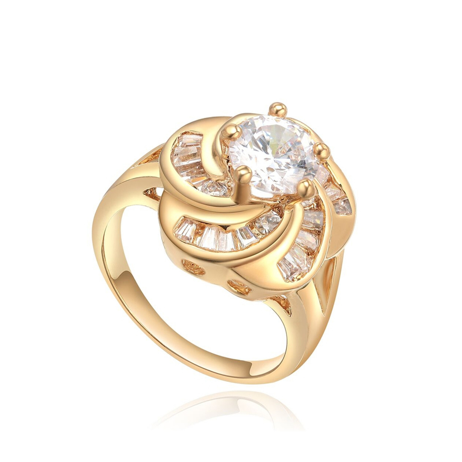 Trendy Wholesale Jewelry Woman Flower Zirconia Dainty Luxury 14k 18k Gold Plated Jewelry Set(图9)