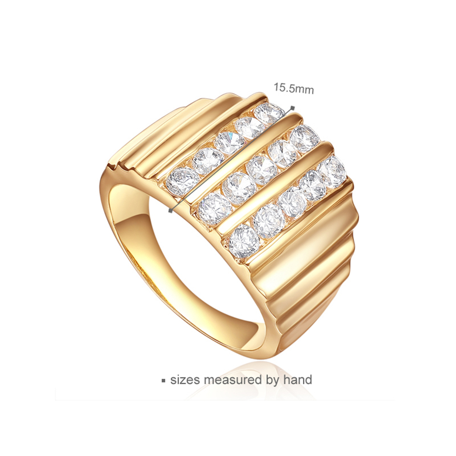 Cubic Zircon Wholesale CZ Gold Plated Rings Jewelry Women 925 Sterling Silver Wedding Rings