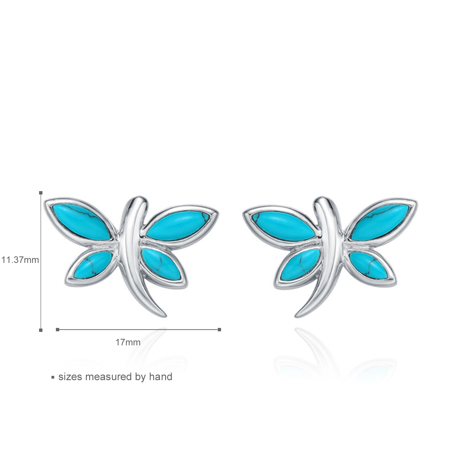 Simple Charming Turquoise Dragonfly Butterfly 925 Sterling Silver Pendant Necklace Jewellery Manufac(图5)