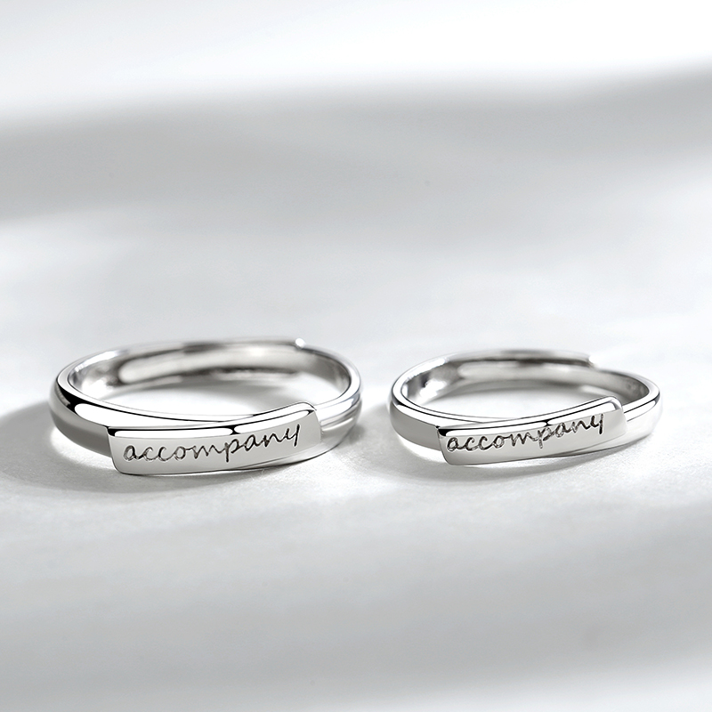 Trendy Engraved Personalized 925 Sterling Silver Jewelry Vendors Custom Designer Rings Couple Ring