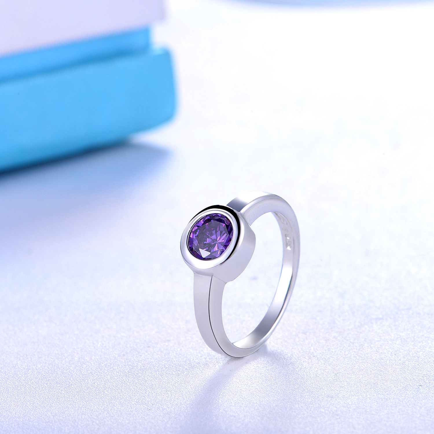 Luxury trendy 925 Sterling Sliver Pendant Cubic Zirconia Purple Jewelry Sets Women(图6)