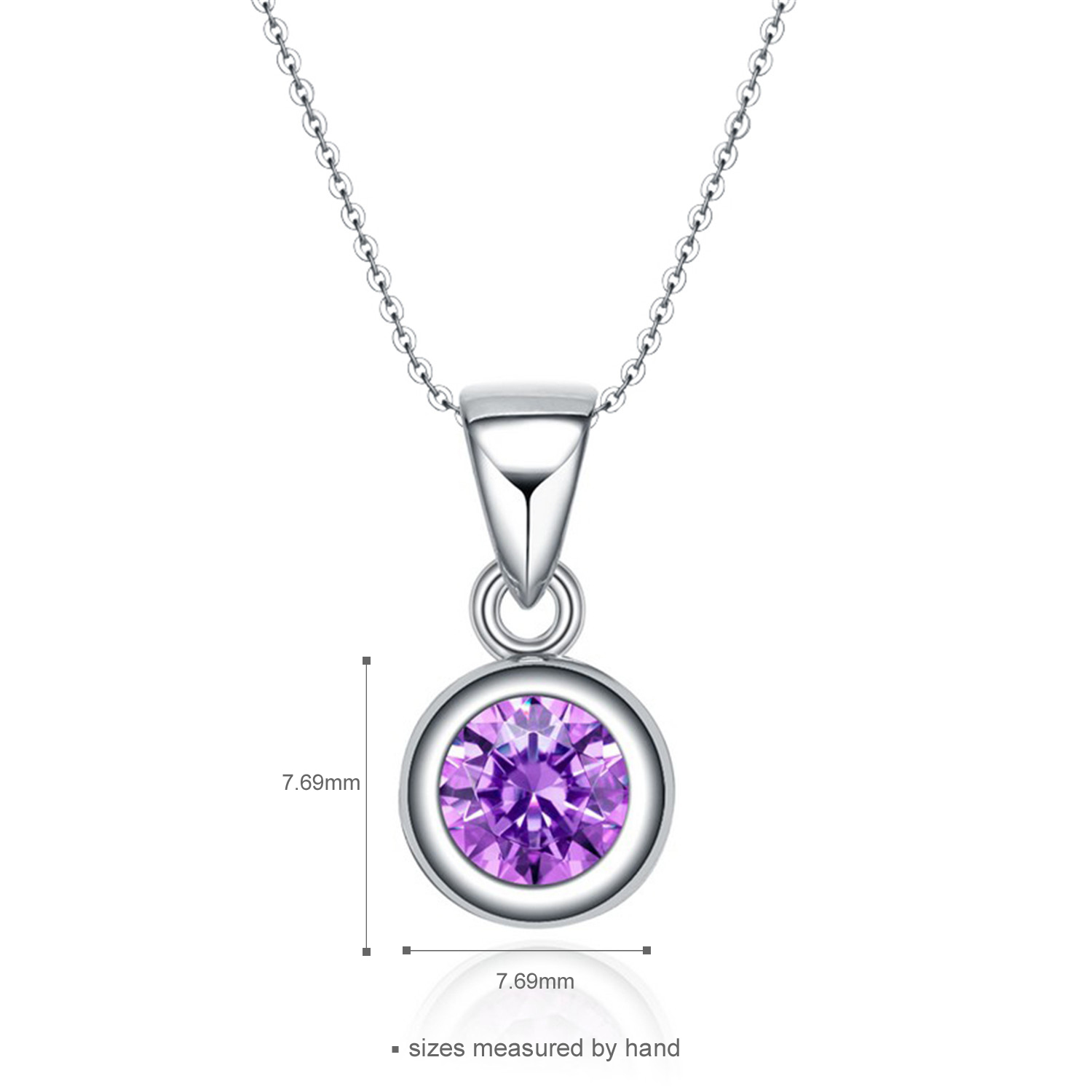 Luxury trendy 925 Sterling Sliver Pendant Cubic Zirconia Purple Jewelry Sets Women(图9)