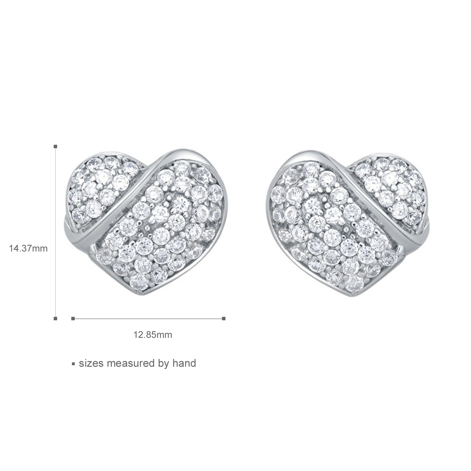 925 Sterling Sliver Pendant Earrings Cubic Zirconia Heart Jewelry Sets Women Pendant Earrings(图9)