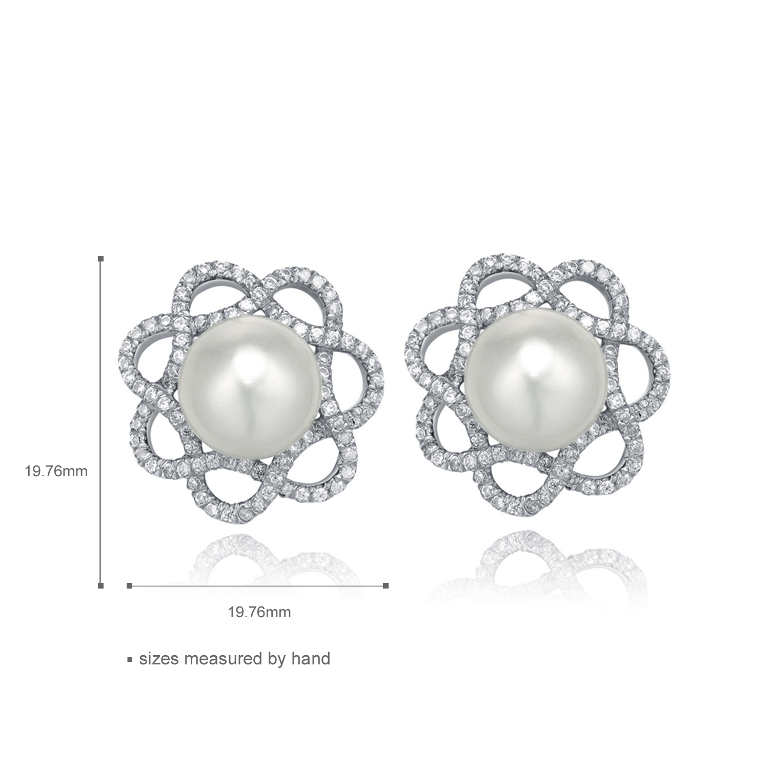 925 Sterling Silver Necklace Earrings Jewelry Set Cubic Zirconia Jewellery White Pearl(图7)