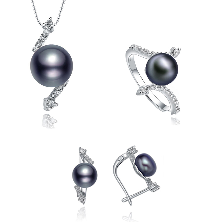 pearl crystal stone 18k gold plated zircon pendant & charm 925 sterling silver jewelry necklace(图4)