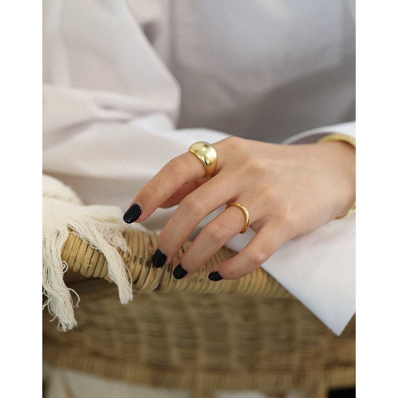 Irregular Women Jewelry Open Minimalist Vintage 925 Sterling Silver Chunky Adjustable Ring Sets