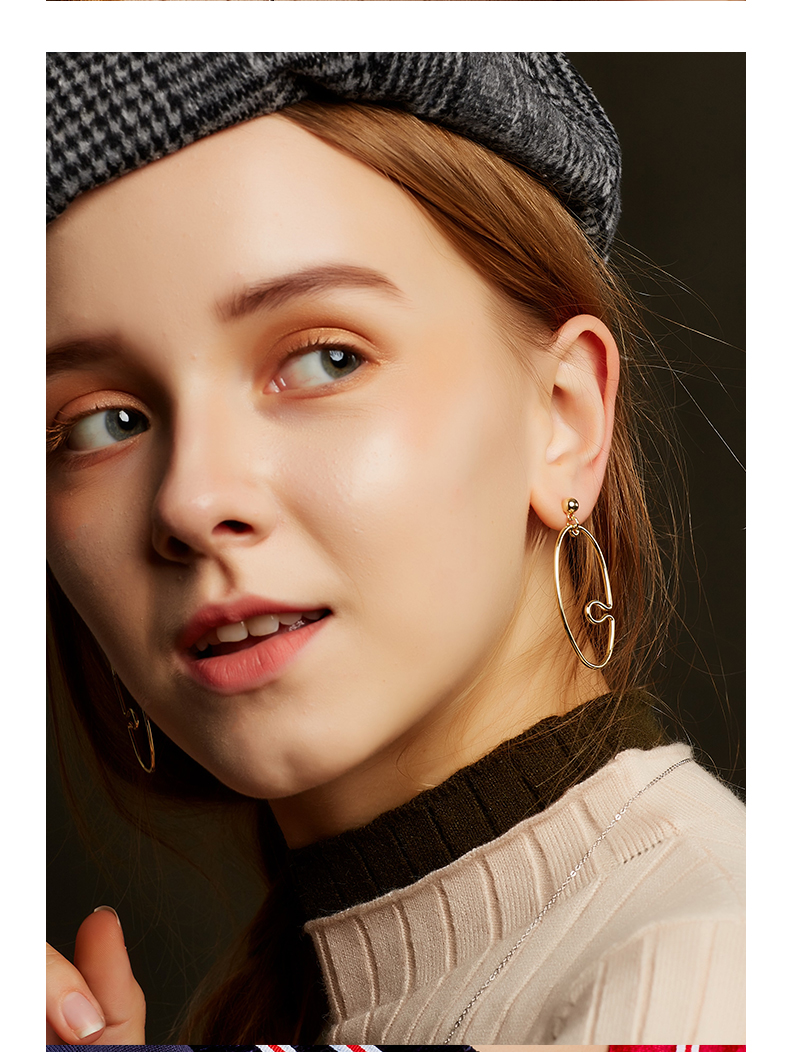 Trendy Earrings Women Eco-friendly Brass Irregular Shape 14K Gold Plated Large Hoop Drop Earrings(图7)