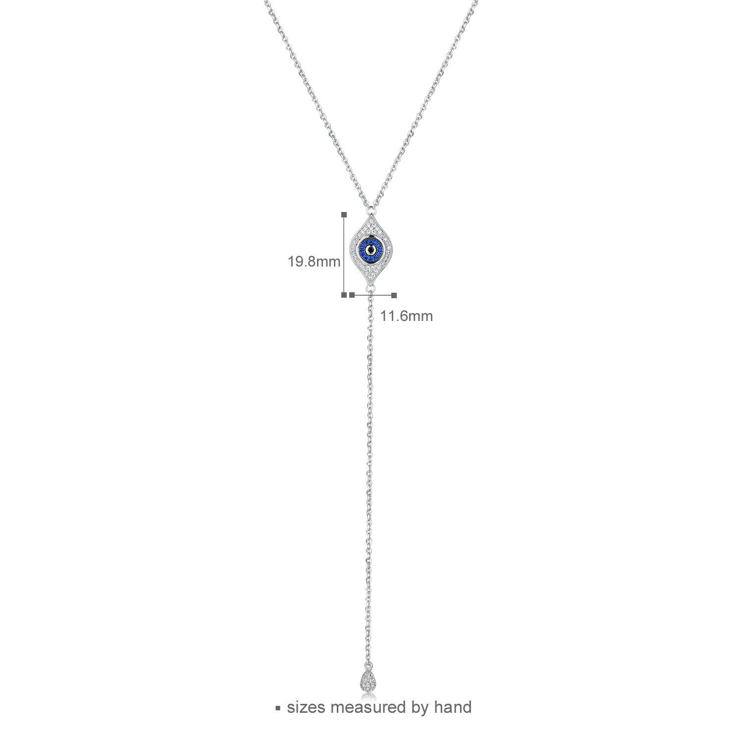Female Zircon Women Jewelry Wholesale Sweater Chain 925 Sterling Silver Cubic Zirconia Eye Necklace(图4)