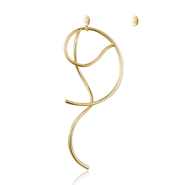 Wholesale Manufacturer Jewelry Earrings Women Brass 14K Gold Plated Irregularity Fashion Earrings(图3)