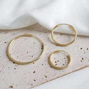 Fine jewelry earrings sterling silver hoop earrings gold plated earrings scandinavian design