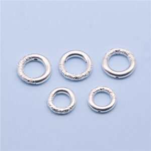 S999 Pure Silver Jewelry Chinese Style Auspicious Cloud Lucky Charm Circular Enclosed Ring for DIY Bracelet Crafting 3D Accessories